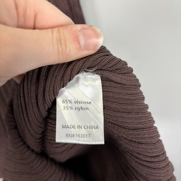 PRINCESS POLLY Ribbed Knit Maxi Skirt Brown S M - Picture 6 of 9